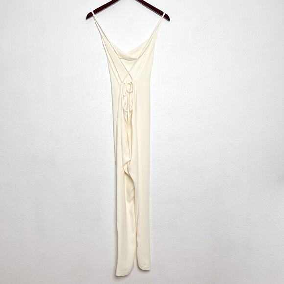 Amanda Uprichard Off White Open Back Janet Jumpsuit Size Medium - Picture 4 of 11
